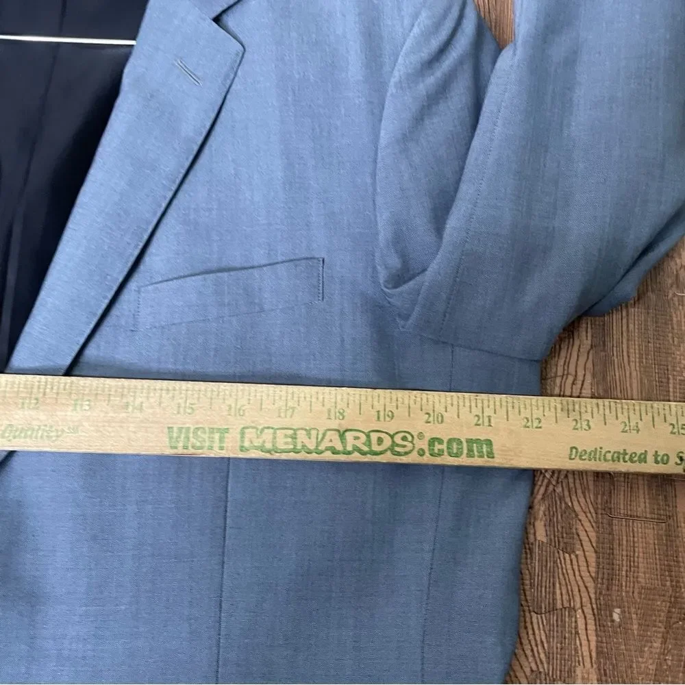 J Crew Ludlow Blazer Sport Coat Men’s‎ Blazer 44L Blue American Woolens 2 Btn